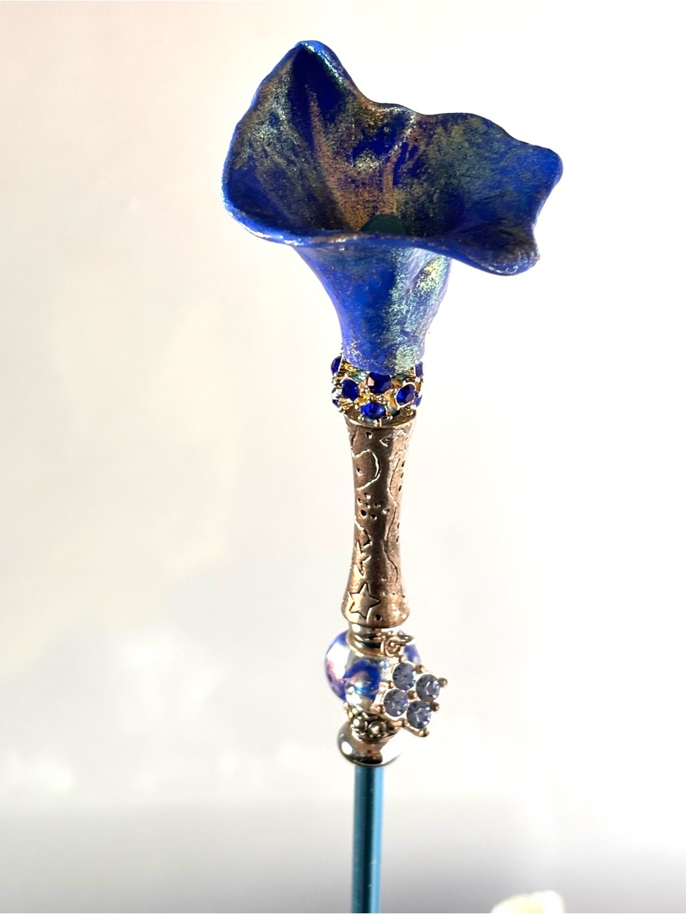 Handmade by MJ Garden Plant Stake – One-of-a-Kind Upcycled Creation